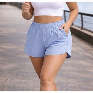 Halara Light Blue Athletic Running Shorts Women’s XL Stretch Activewear NWT